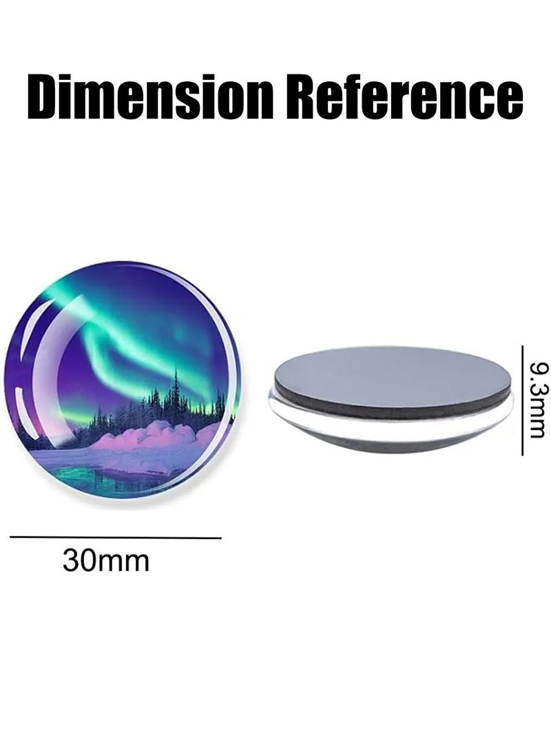 JACIRCLE Fridge Magnet, 12 Pcs Aurora Glass Fridge Magnets - Non-Scratch Strong Hold 3D Transparent Aurora Refrigerator Magnets - Reusable Decorative & Functional Glass Magnetic Stickers - for Home Decor, Kitchen, Office, Whiteboard, Blackboard, Refrigerator Door, Cabinet, Message Board, Kids Room, Study Desk - for Adults Kids Home Office School, Strong Magnetic Fridge Magnets Set - Image 2